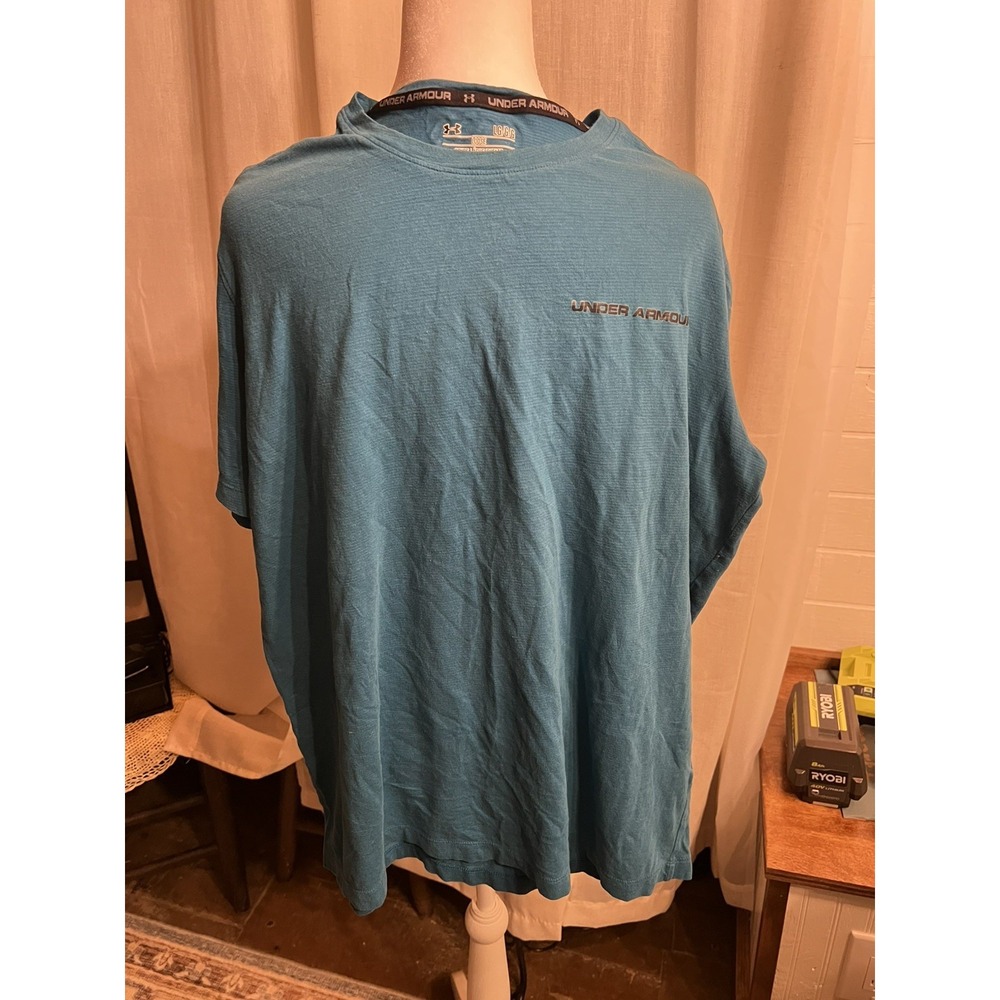 Under Armour HeatGear Men's Loose Lightweight Crew Neck Tee Teal Blue L